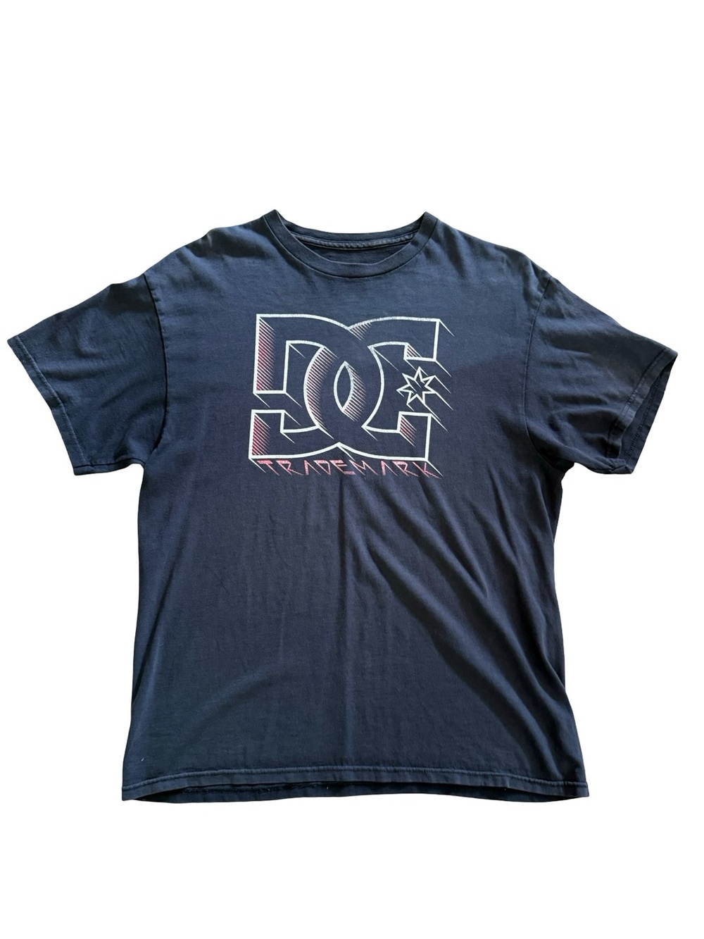 VTG DC Shoes Trademark Logo Graphic T Shirt Men’s Large Washed Black Streetwear